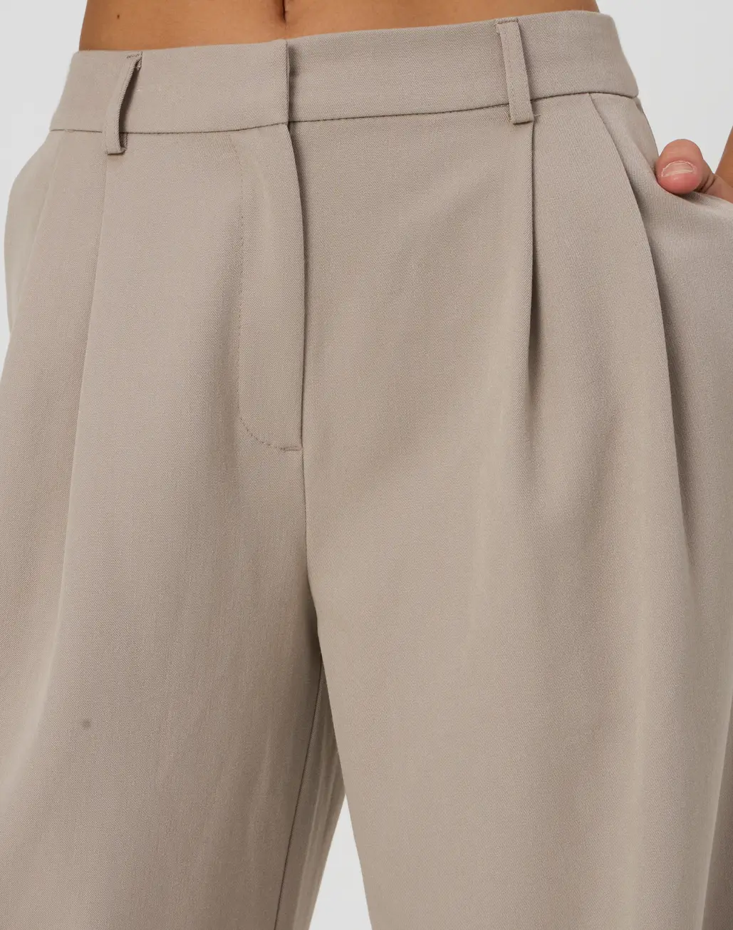 High Rise Wide Leg Tailored Pant