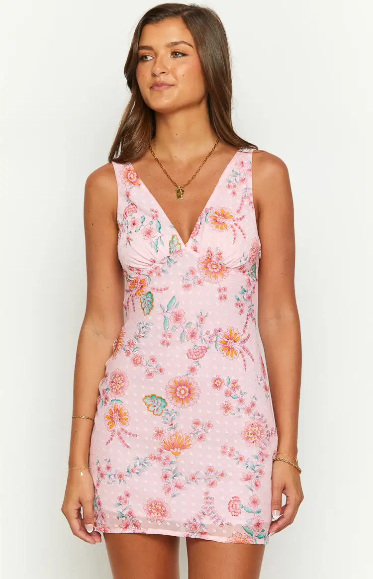 Marla Pink Floral Mini Dress