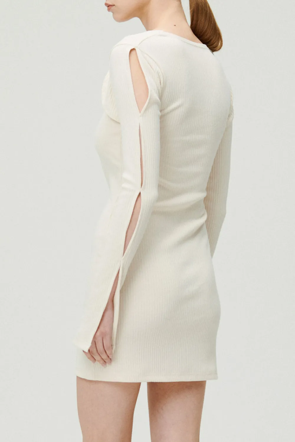 Ayn Square Neck Ribbed Dress