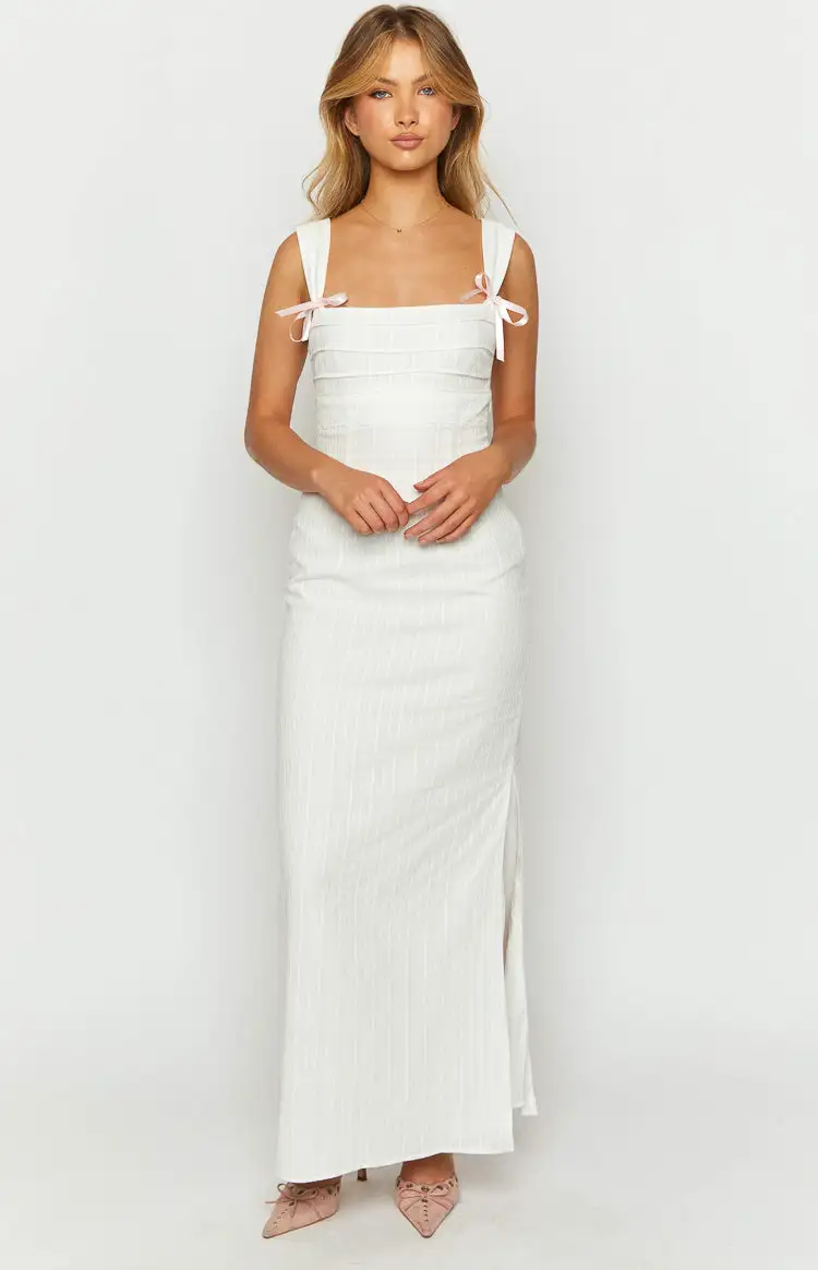 Magnus White Tie Back Maxi Dress