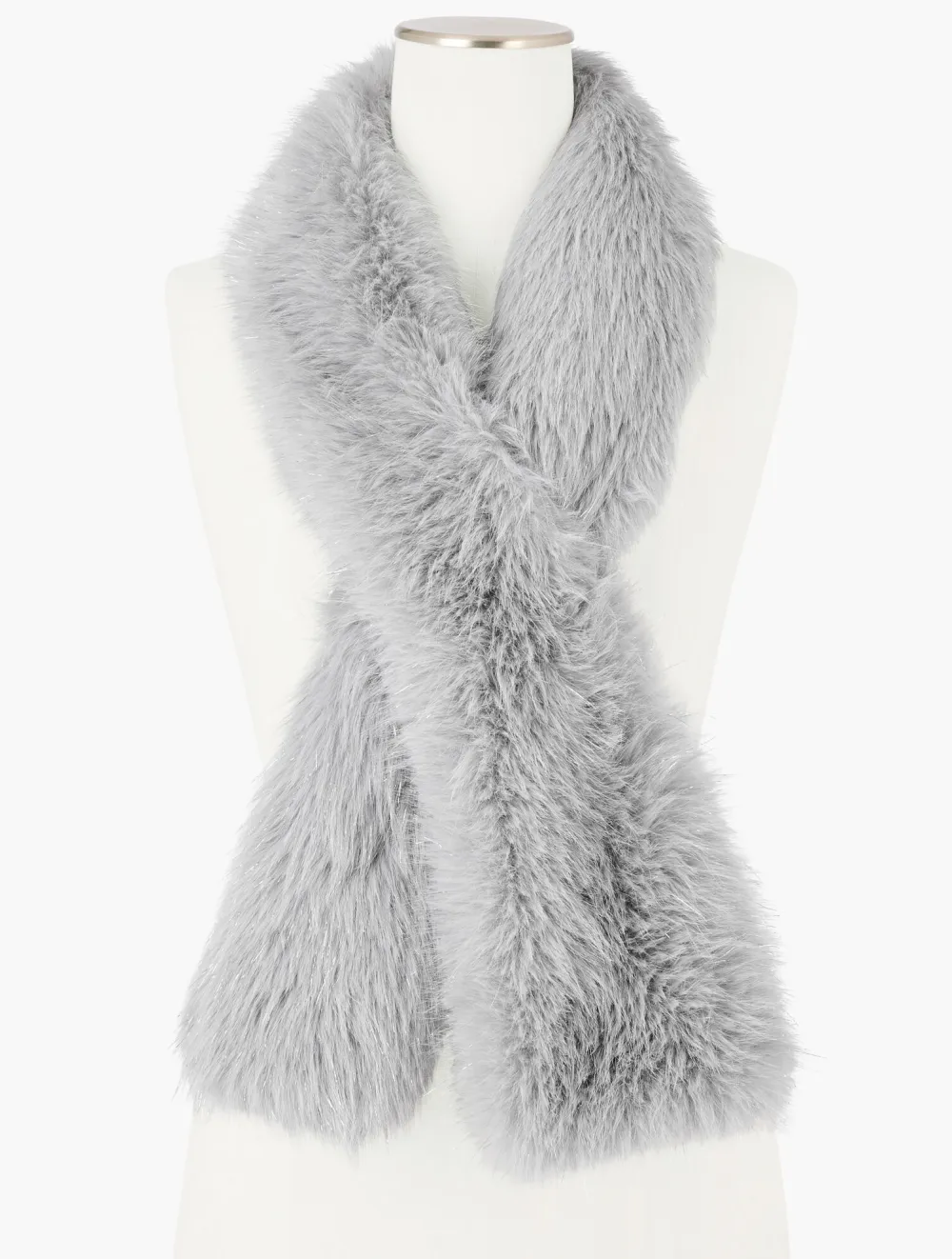 Metallic Faux Fur Scarf