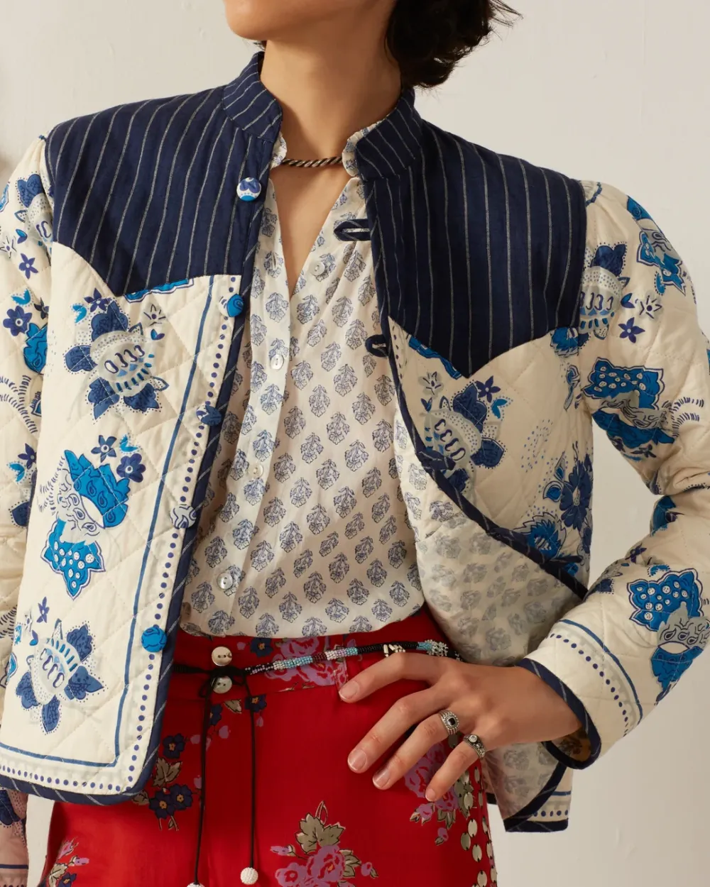 Claude Blue China Panel Jacket