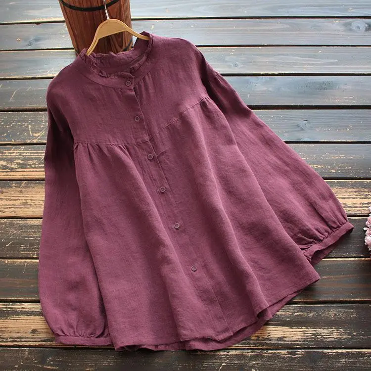 Long Sleeve Loose Cotton Shirt