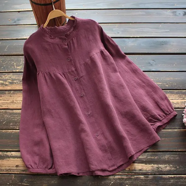 Long Sleeve Loose Cotton Shirt