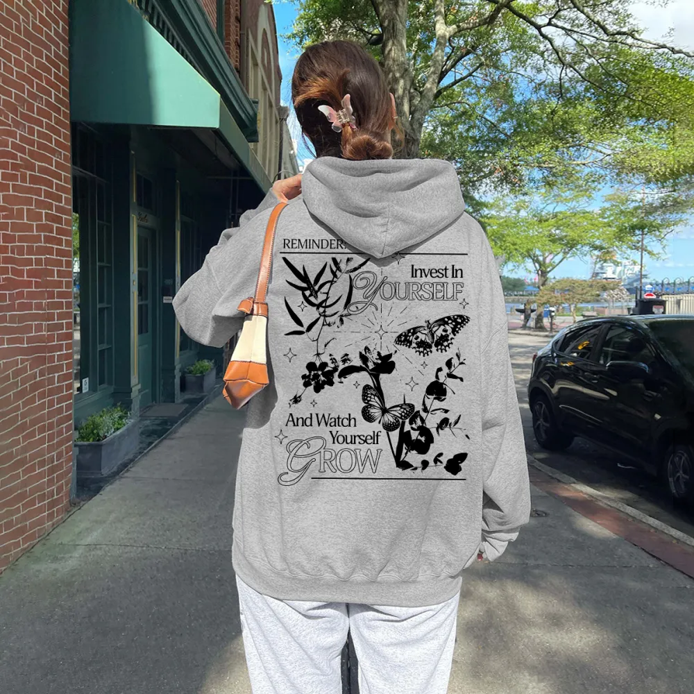 Y2k Butterfly poster flowers women's fashion hoodie