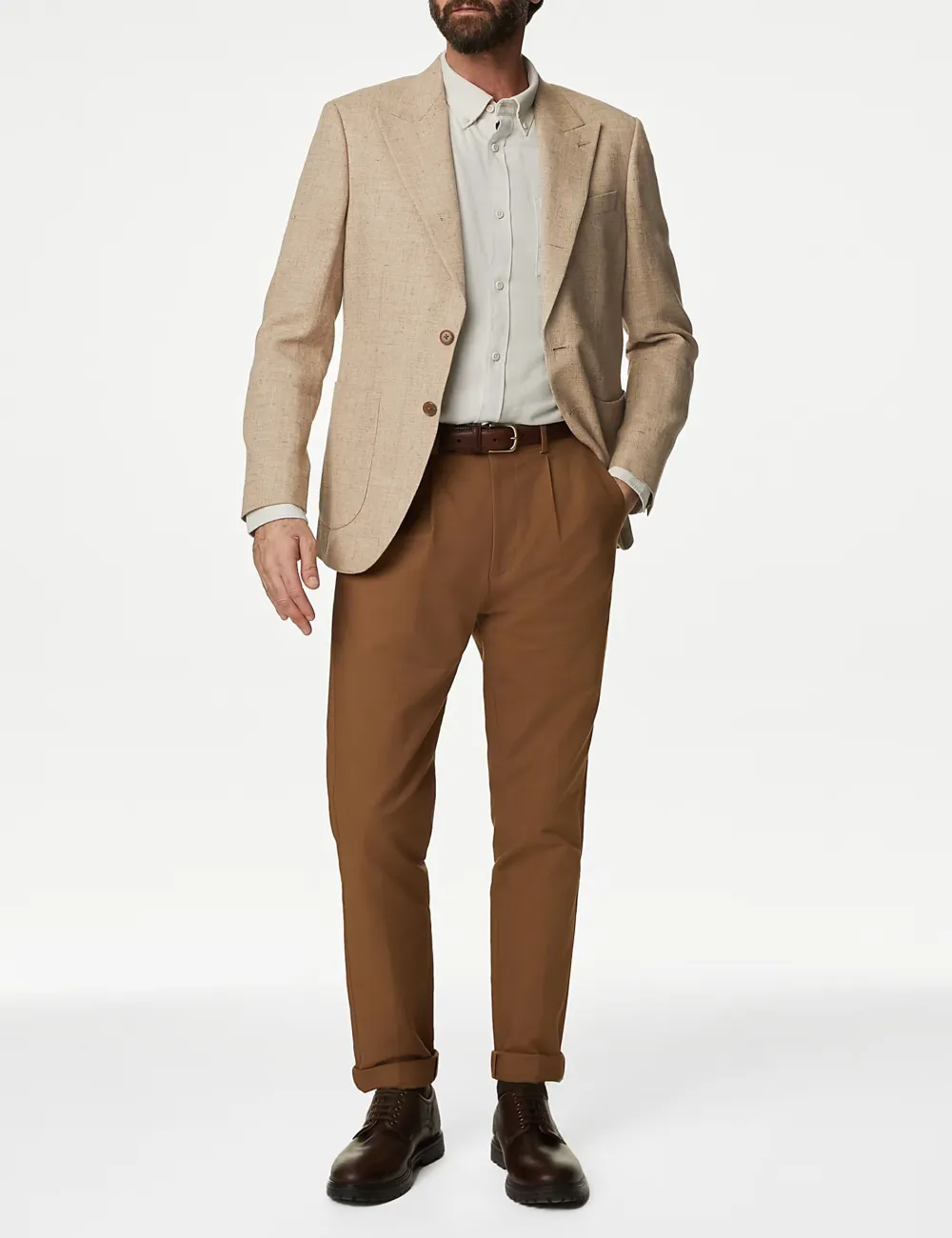 Linen Blend Textured Blazer