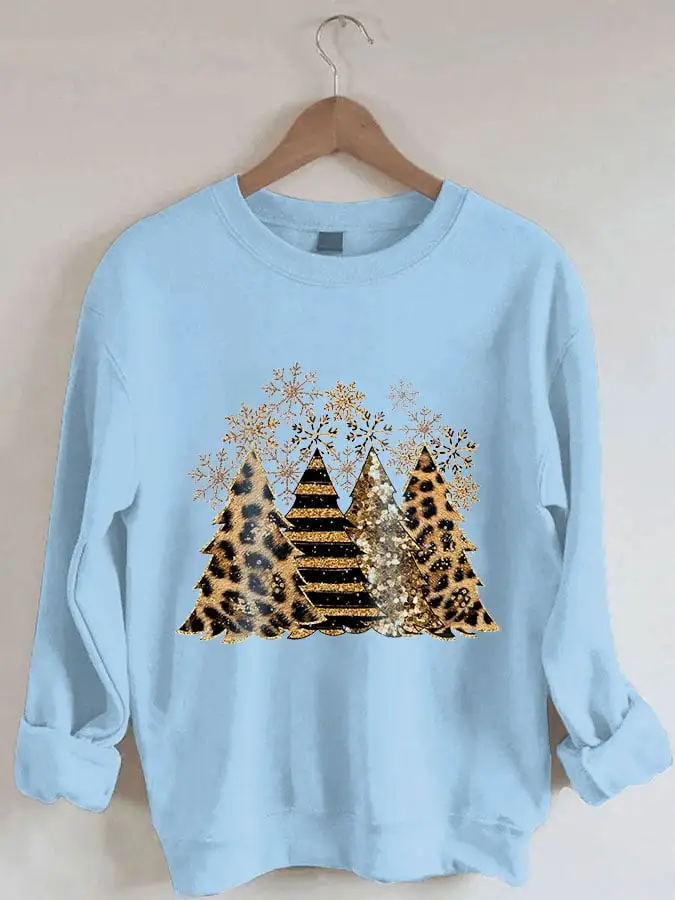 Women' Leopard   Tree Print Casual Sweatshirt