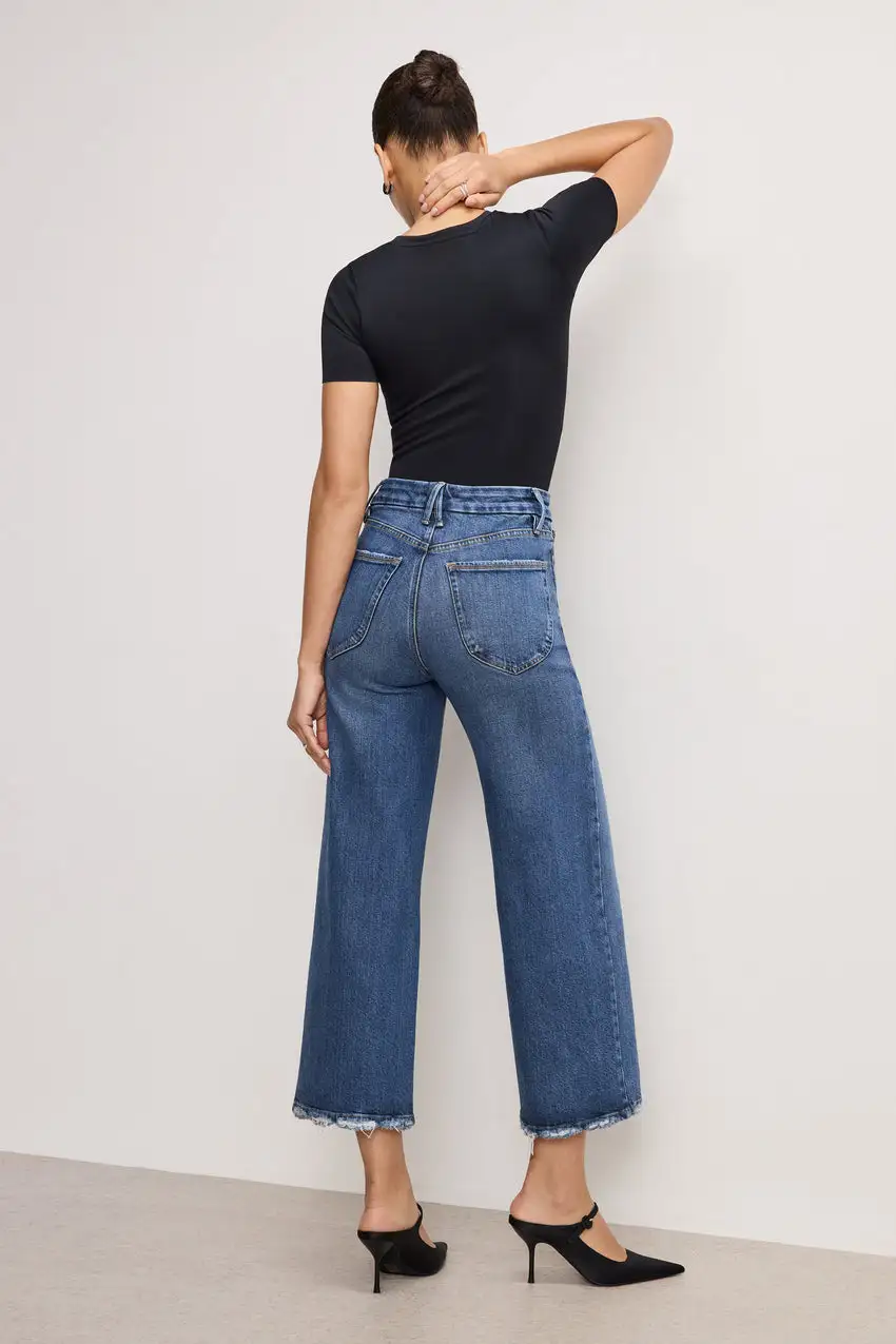 SOFT-TECH GOOD WAIST CROPPED PALAZZO JEANS