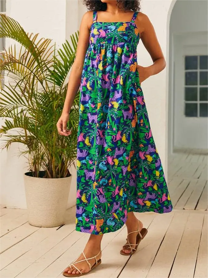 Casual Floral Party Dress With Pockets