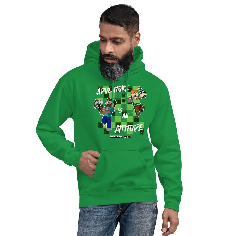 Minecraft 15th Anniversary Adventure Is An Attitude Adult Hoodie