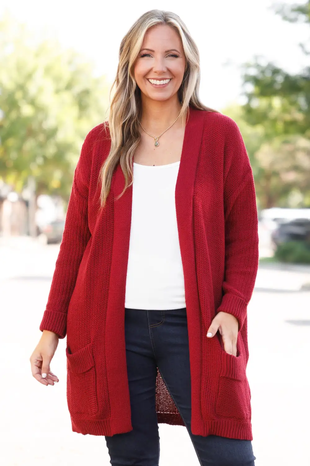 Hey Queen Cardigan, Burgundy