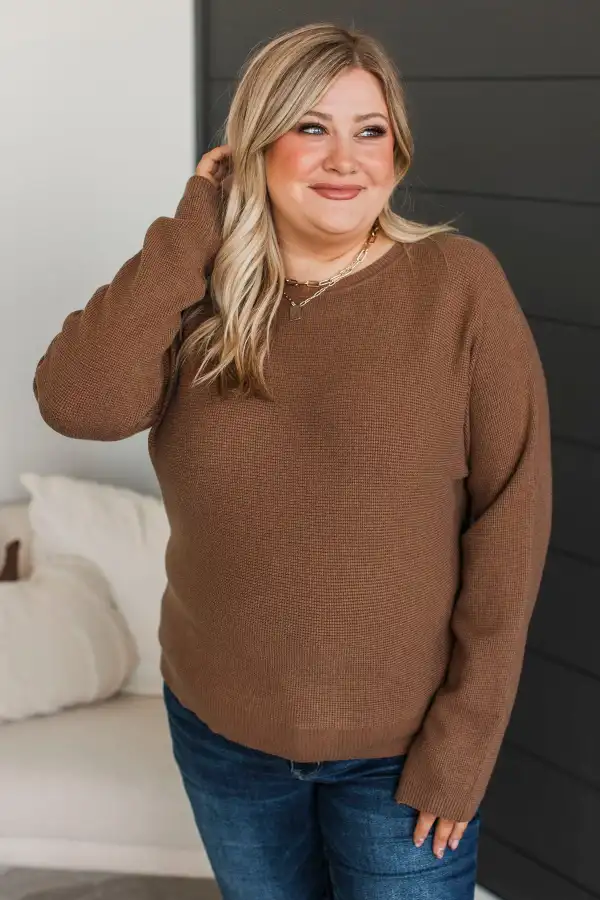 Immediate Yes Knit Sweater- Caramel