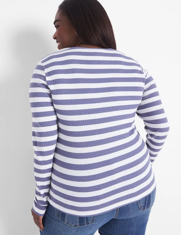 Classic Sweetheart-Neck Ribbed Tee