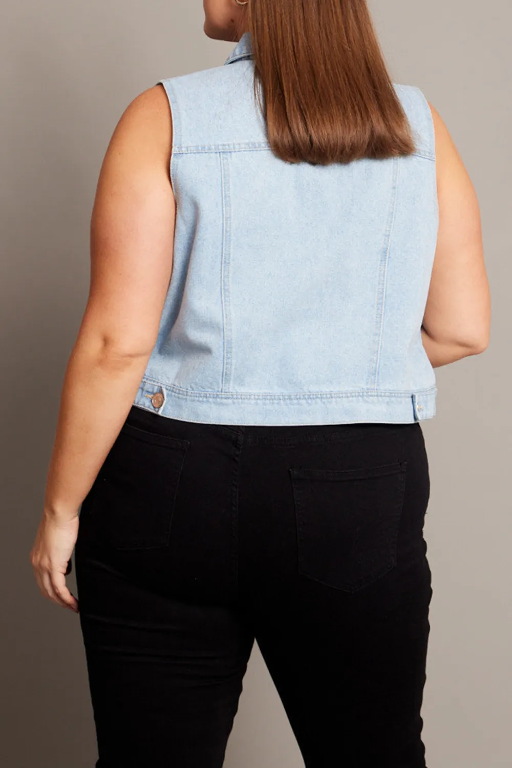 Denim Sleeveless Vest