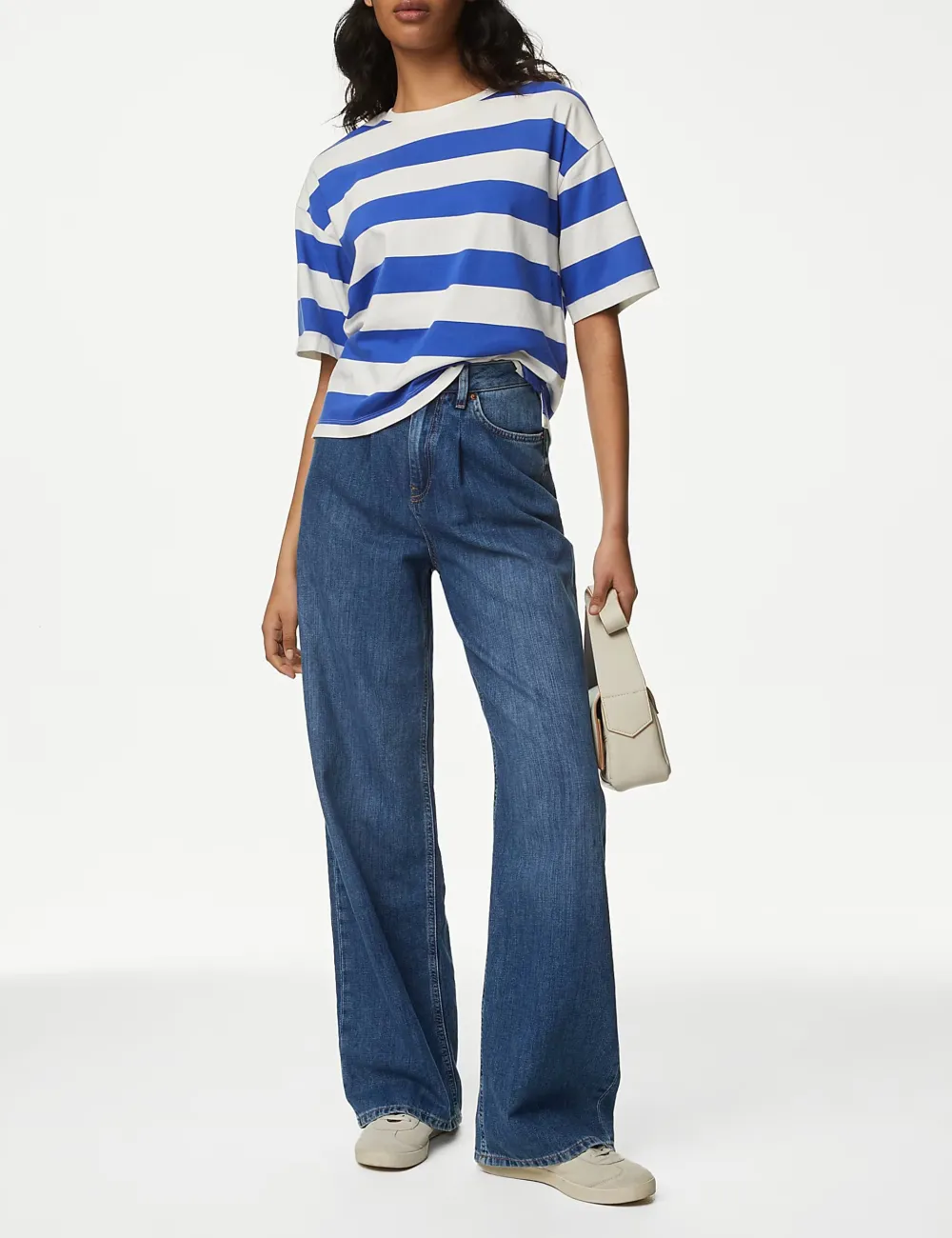 Pure Cotton Striped Boxy T-Shirt