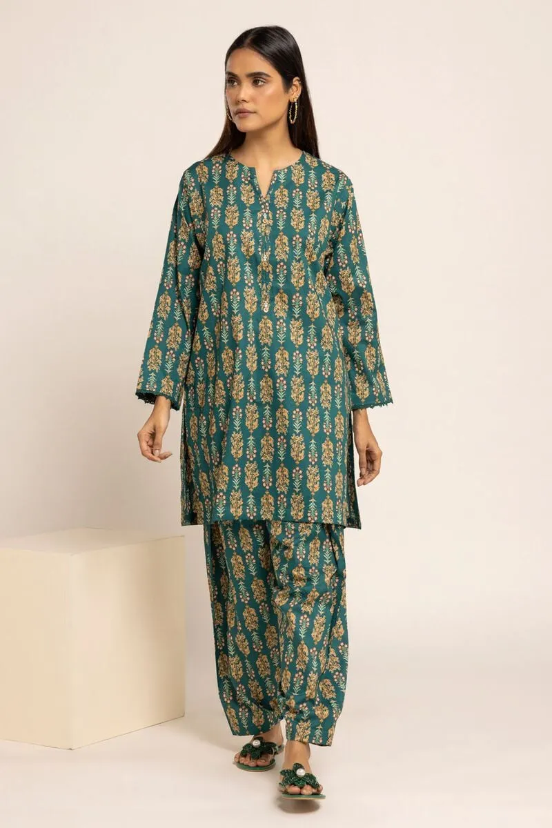 2 Piece | Kurta & Pants | Color Green