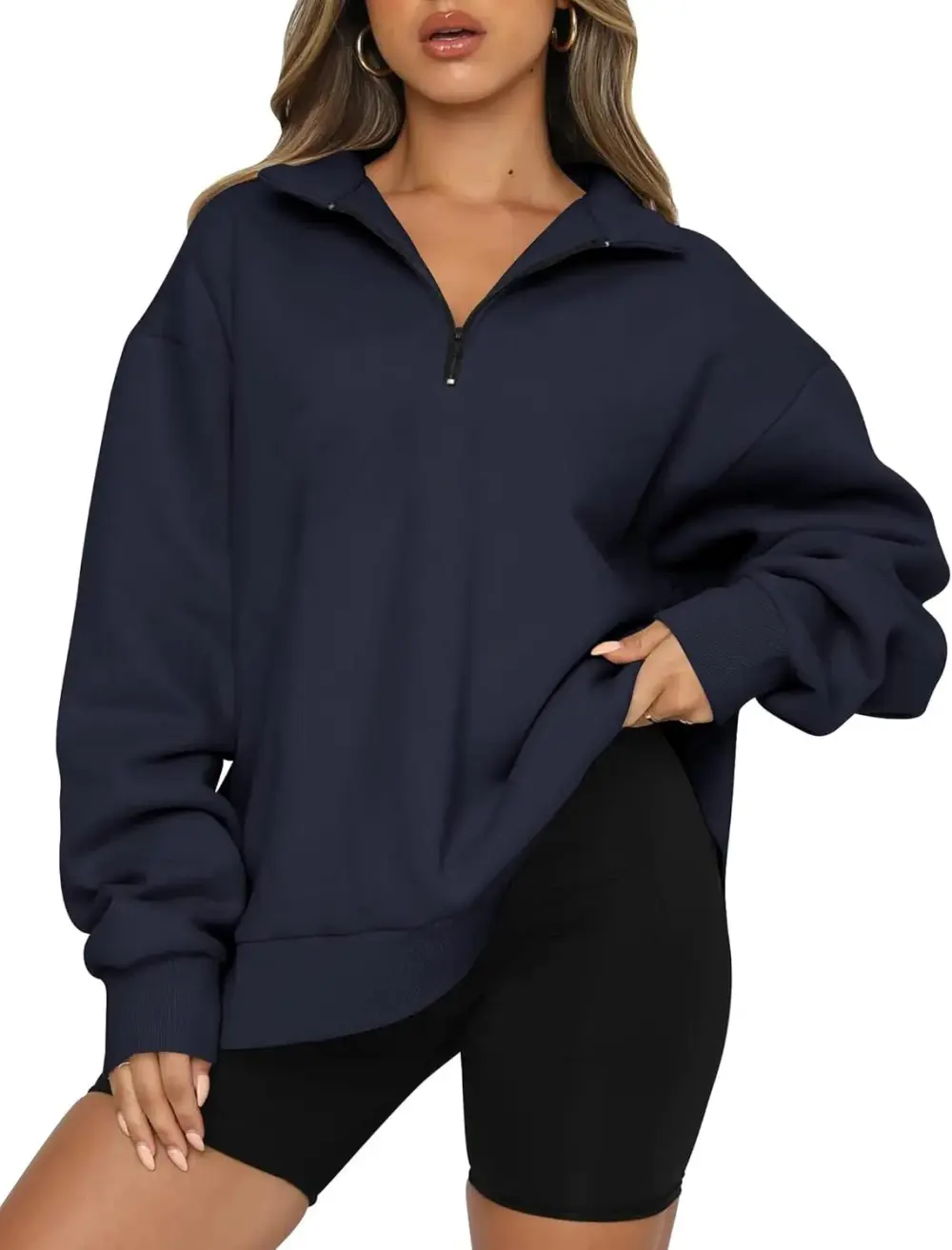 Oversized Sweatshirts Half Zip Pullover Long Sleeve