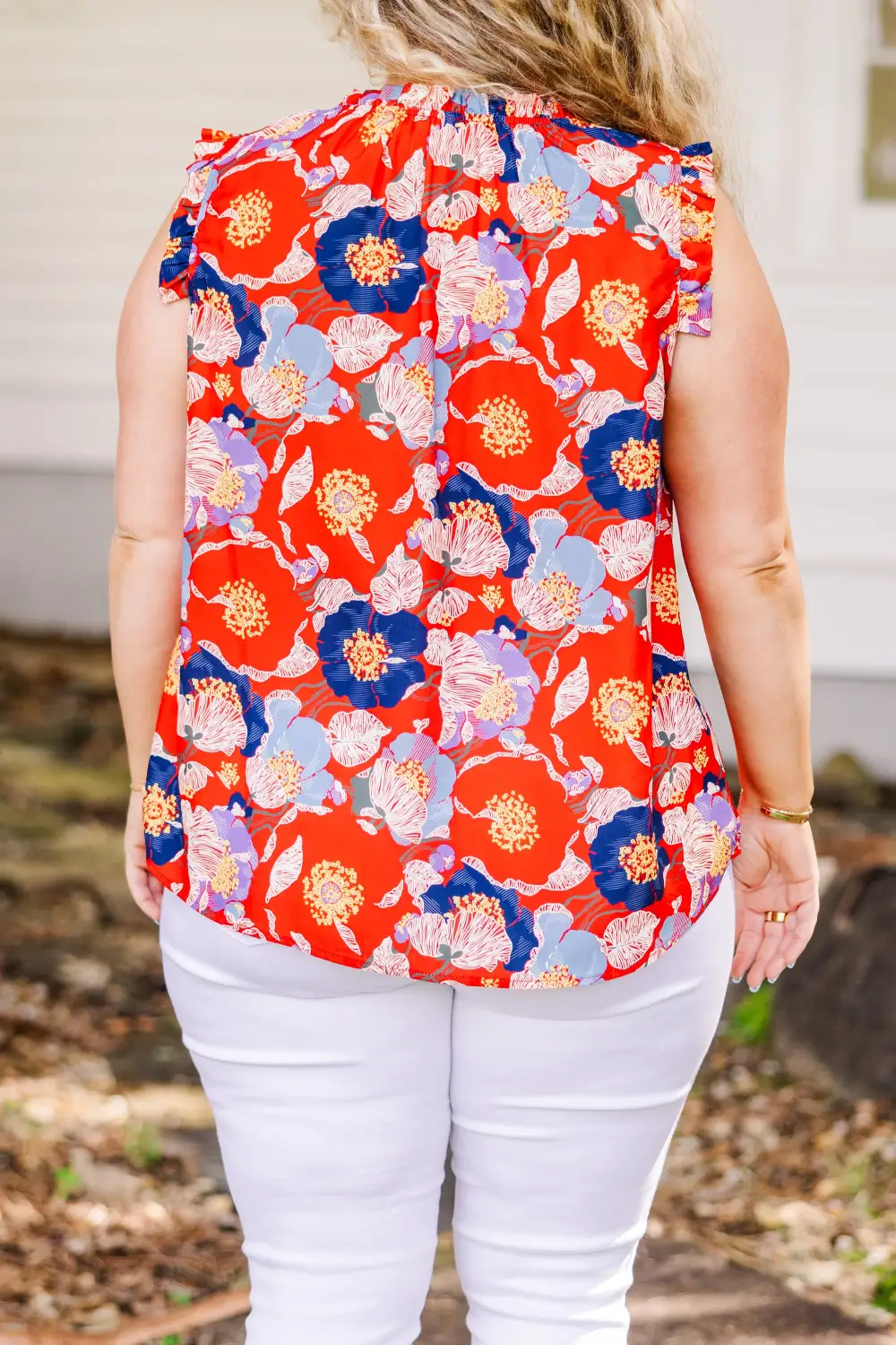 Bold Botanic Top, Red