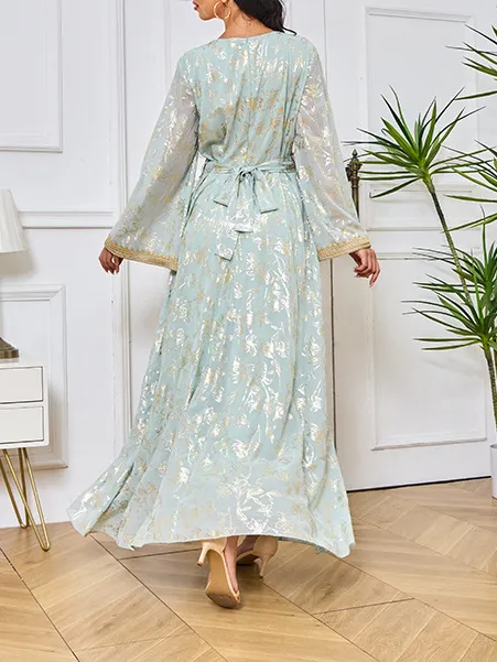 Floral bronzing fashion robe dress