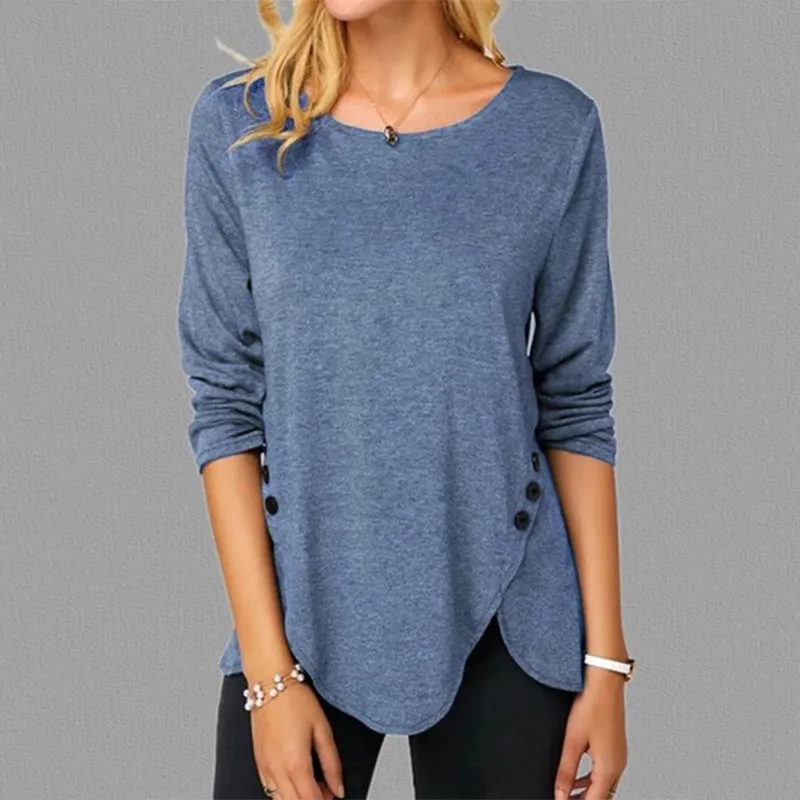 Casual Solid Color Irregular T-shirt