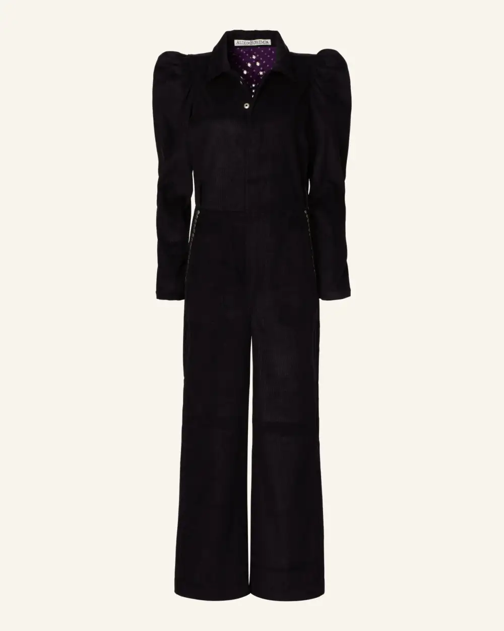 Minnie Onyx Corduroy Jumpsuit