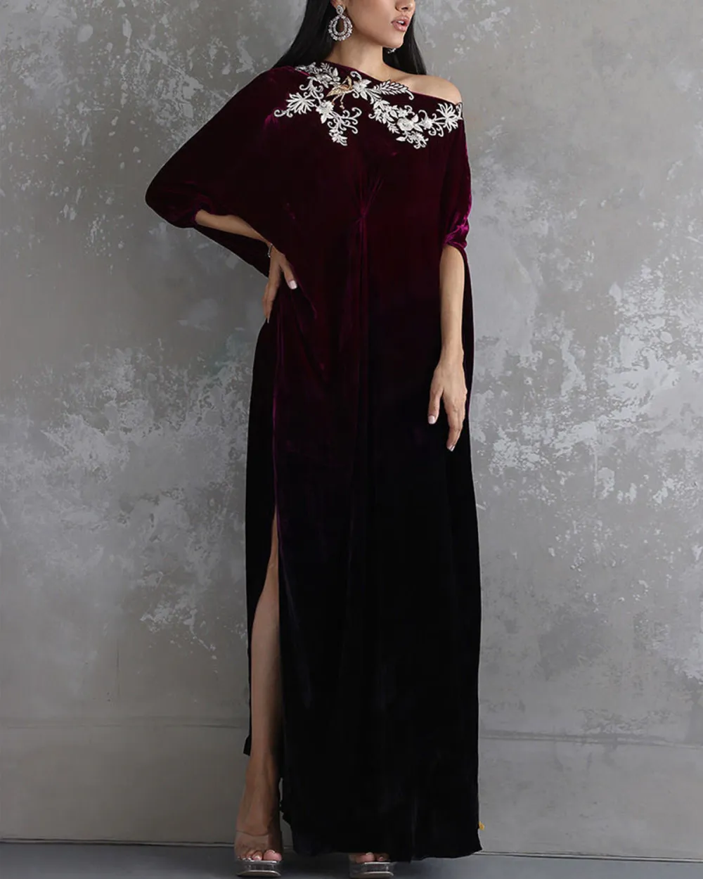 Vintage embroidered velvet kaftan