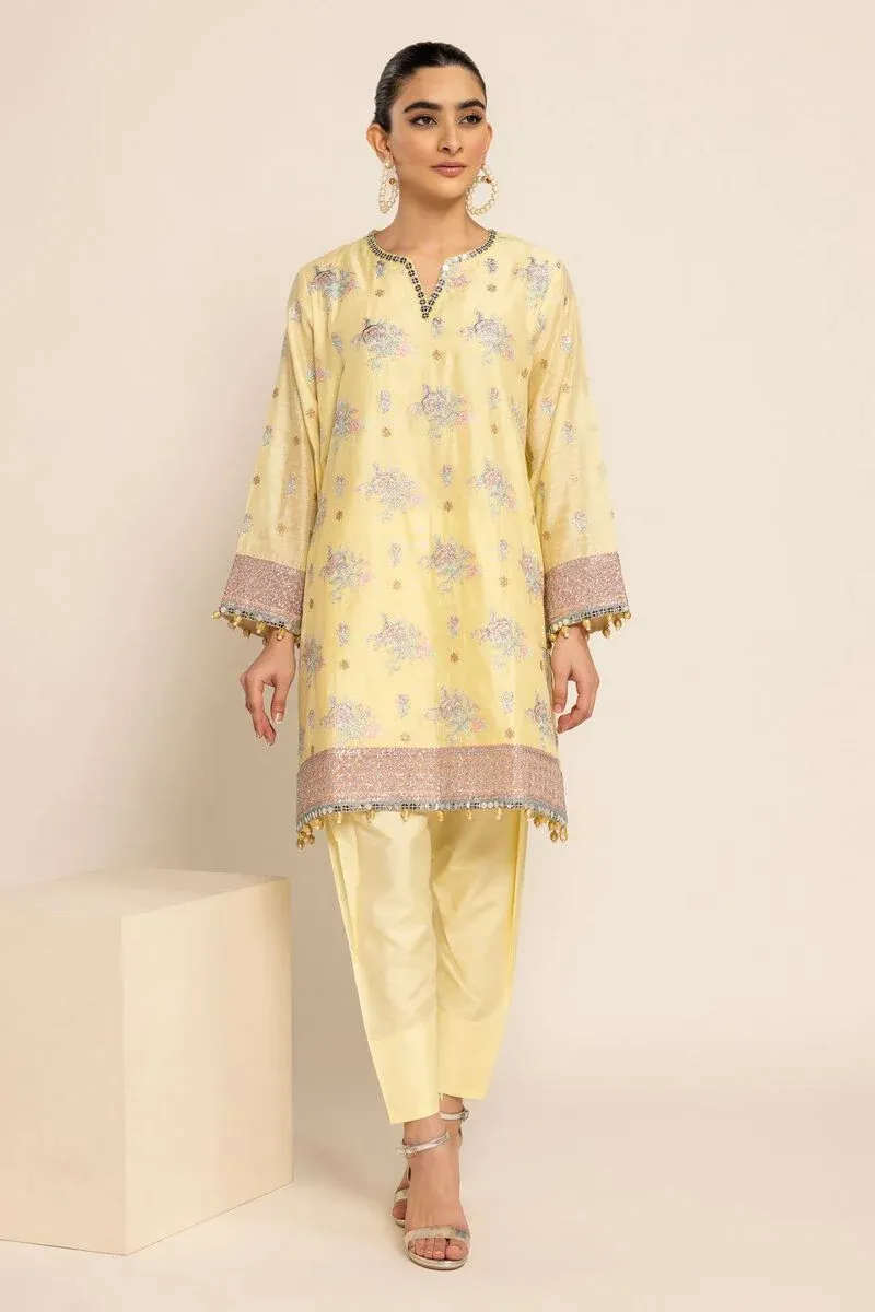 2 Piece | Kurta & Pants | Color Yellow