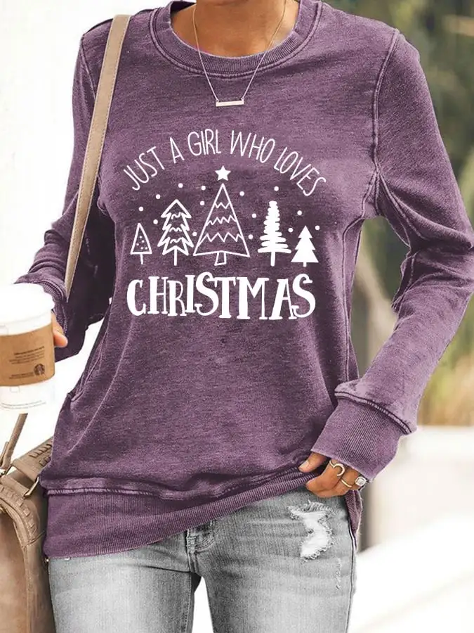 Women's Just A Girl Who Loves Christmas Sweatshirt