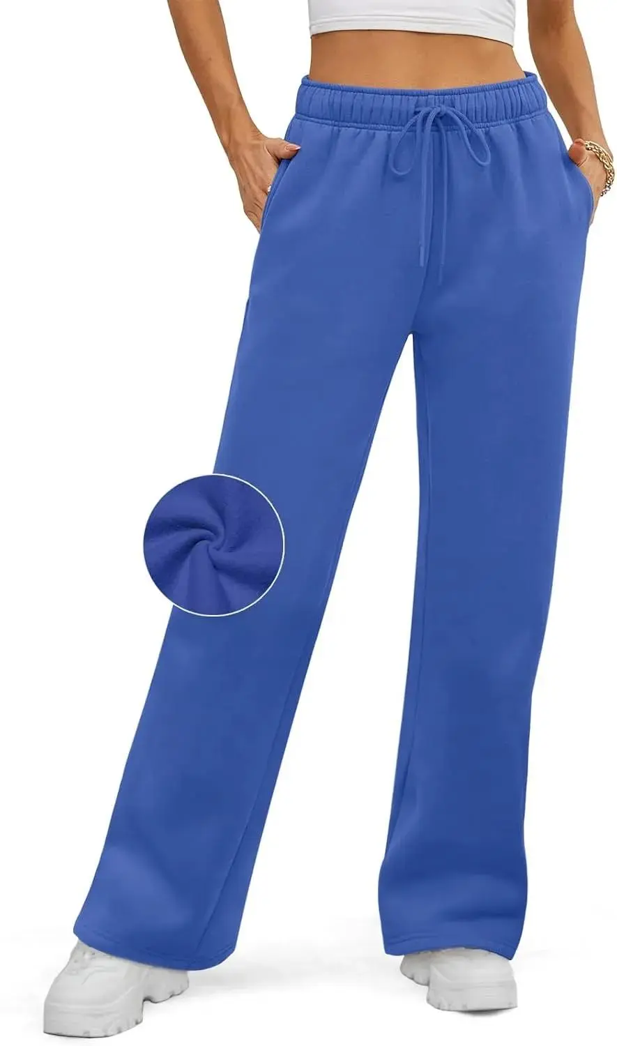 Baggy Sweatpant Fleece Lined Straight Leg Pants