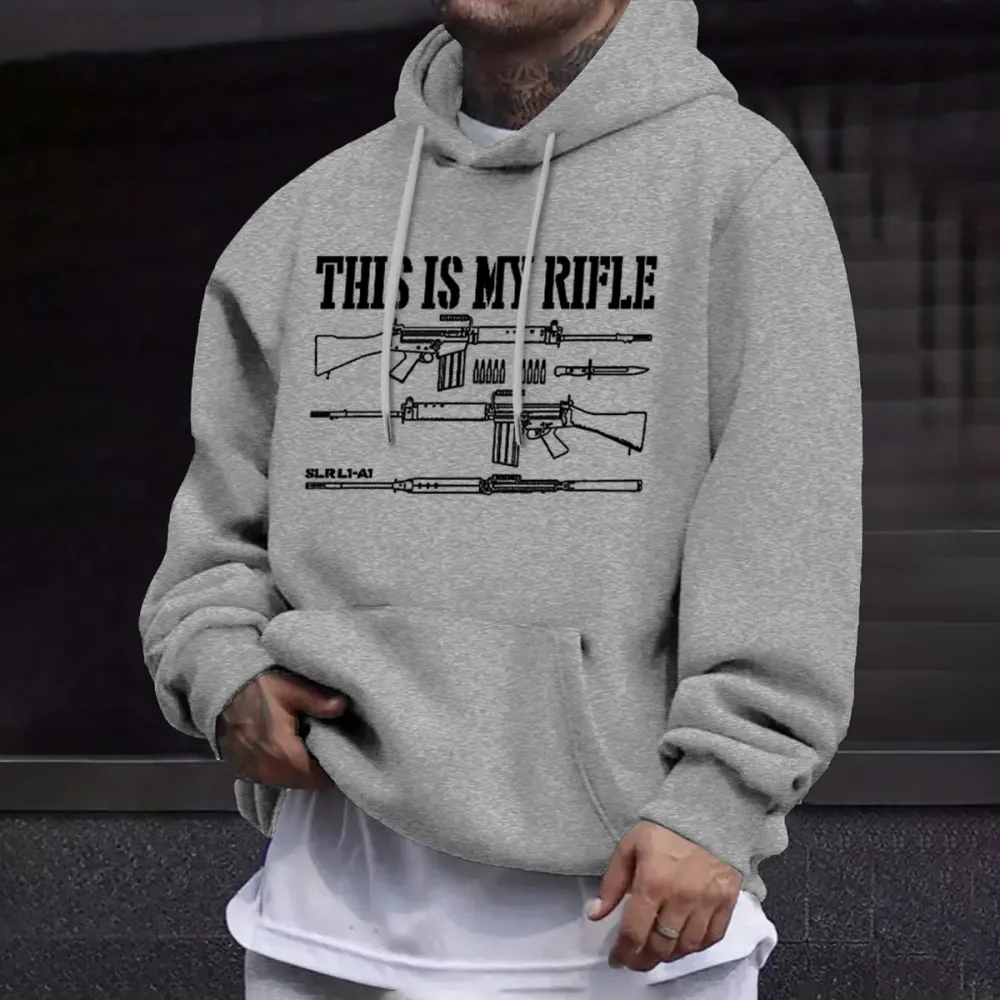 Mens This Is My Rifle Hoodie,Long Sleeve, Size S-3XL