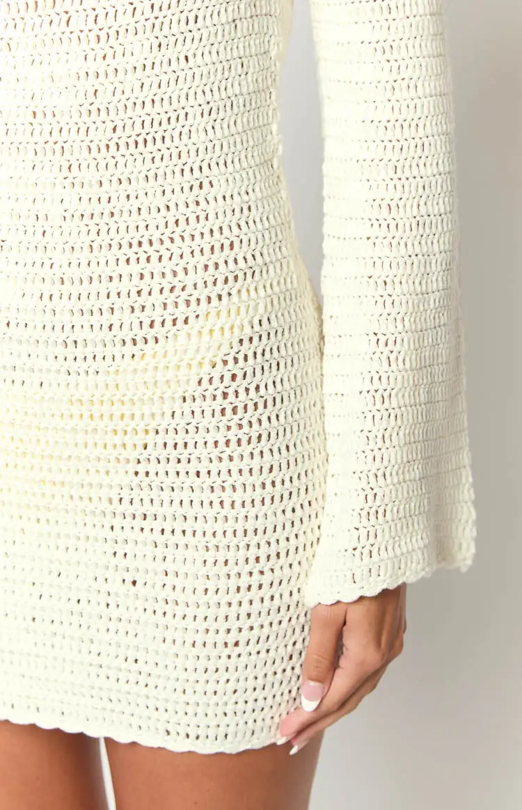 Boston White Crochet Mini Dress