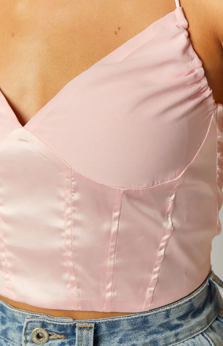 Sashay Pink Corset Crop Top