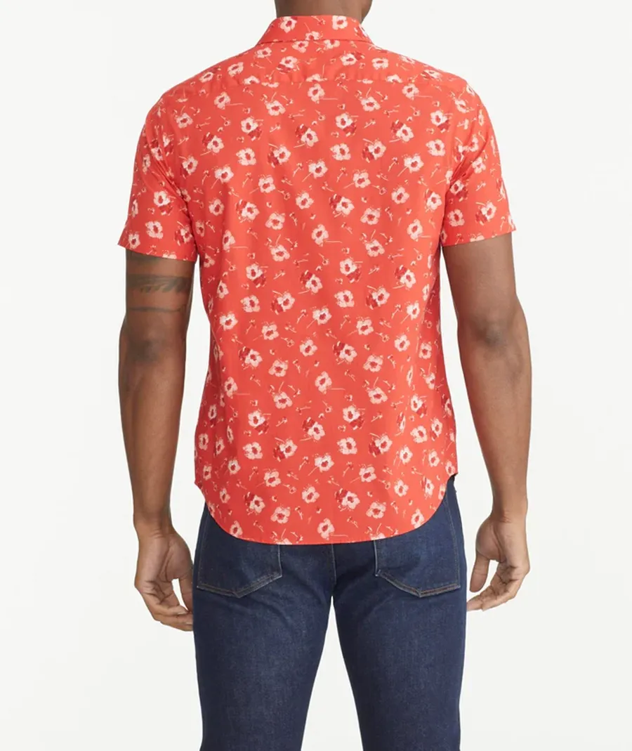 Men's Red Printed Graphic Shirt