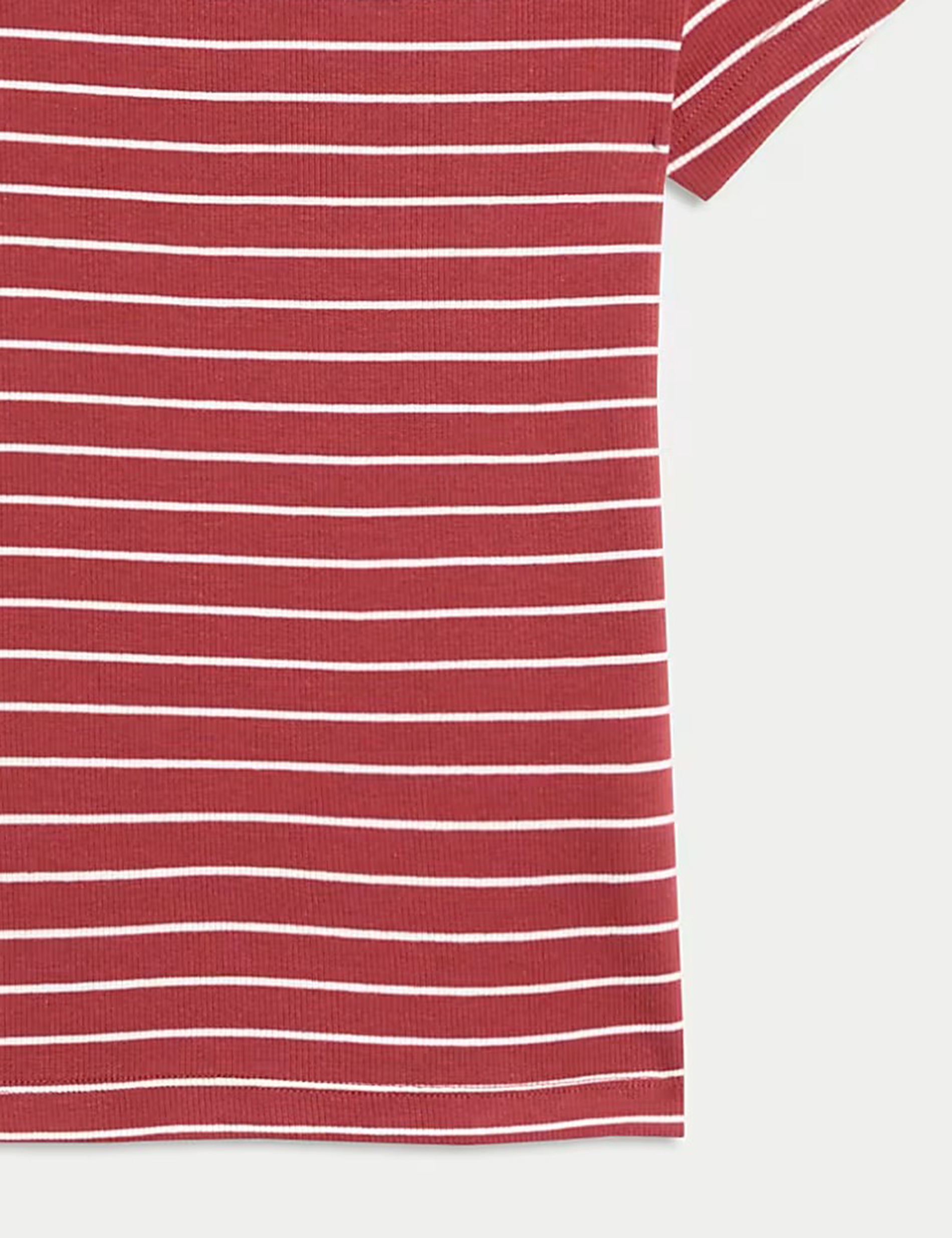 Cotton Rich Striped Ribbed T-Shirt