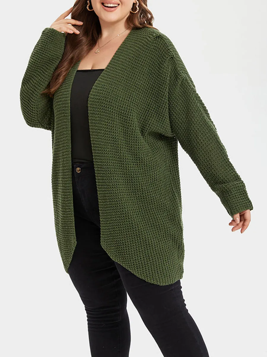 Solid Open Front Cardigan