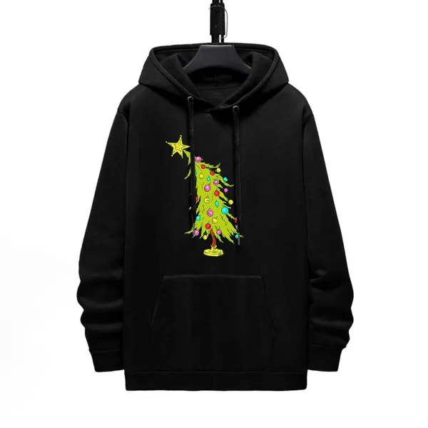 CHRISTMAS TREE PATTERN PRINTED HOODIE