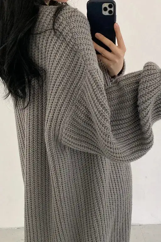 Vintage Loose Long Knitted Sweater Coat