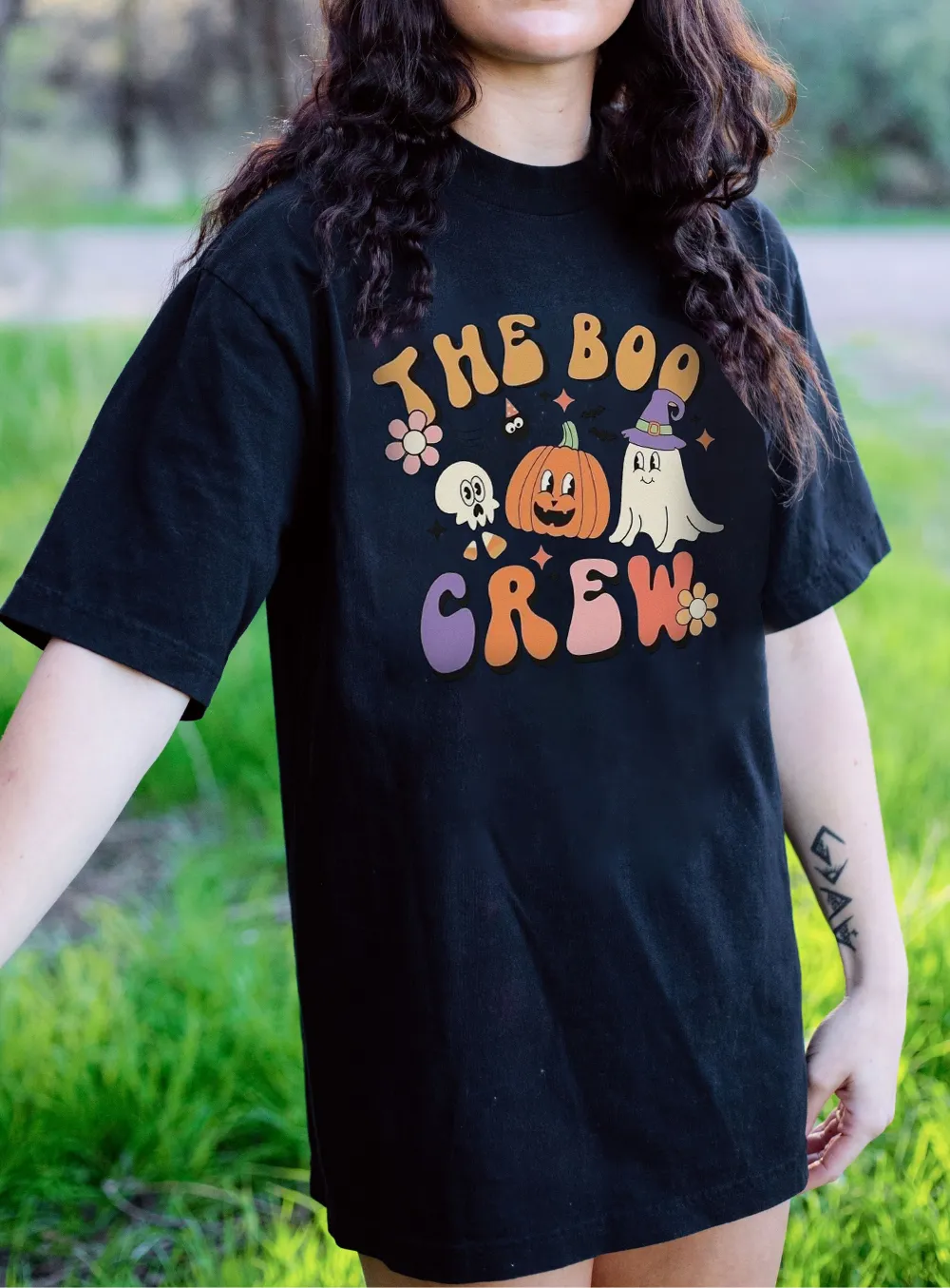 Women's Pumpkin English Halloween Printed T-shirt