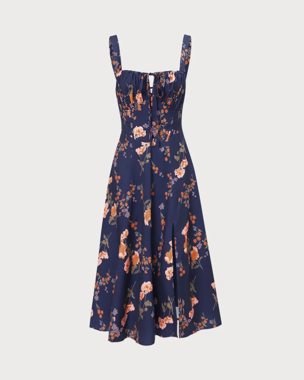 Navy blue floral dress