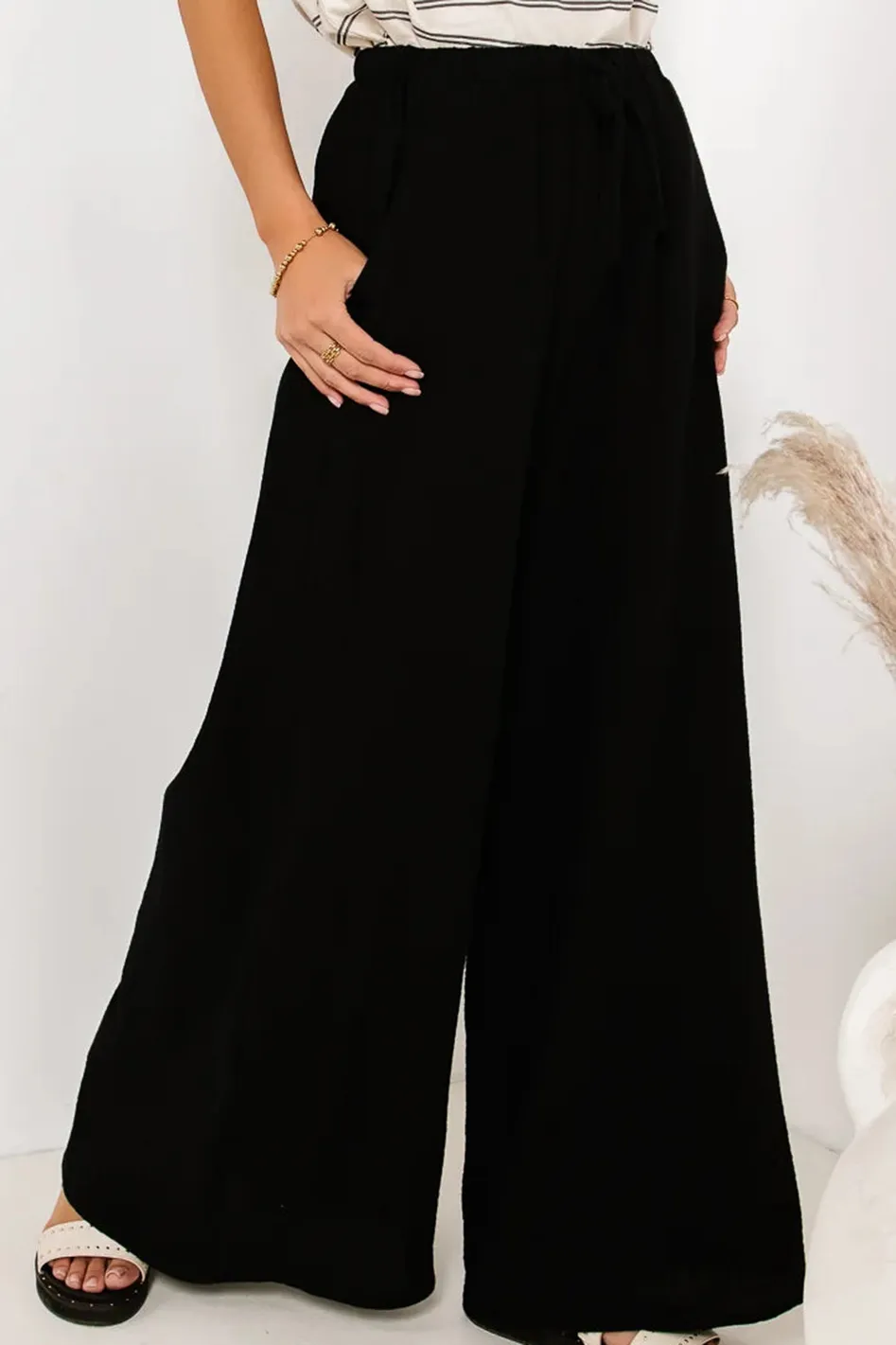 BRANDI WIDE LEG PANTS IN BLACK