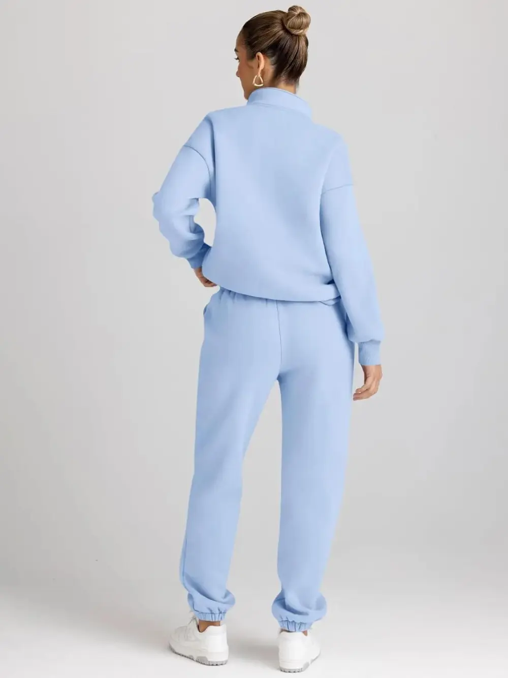 2 Piece Sweatsuits Long Sleeve Half Zip Pullover and Baggy Sweatpants