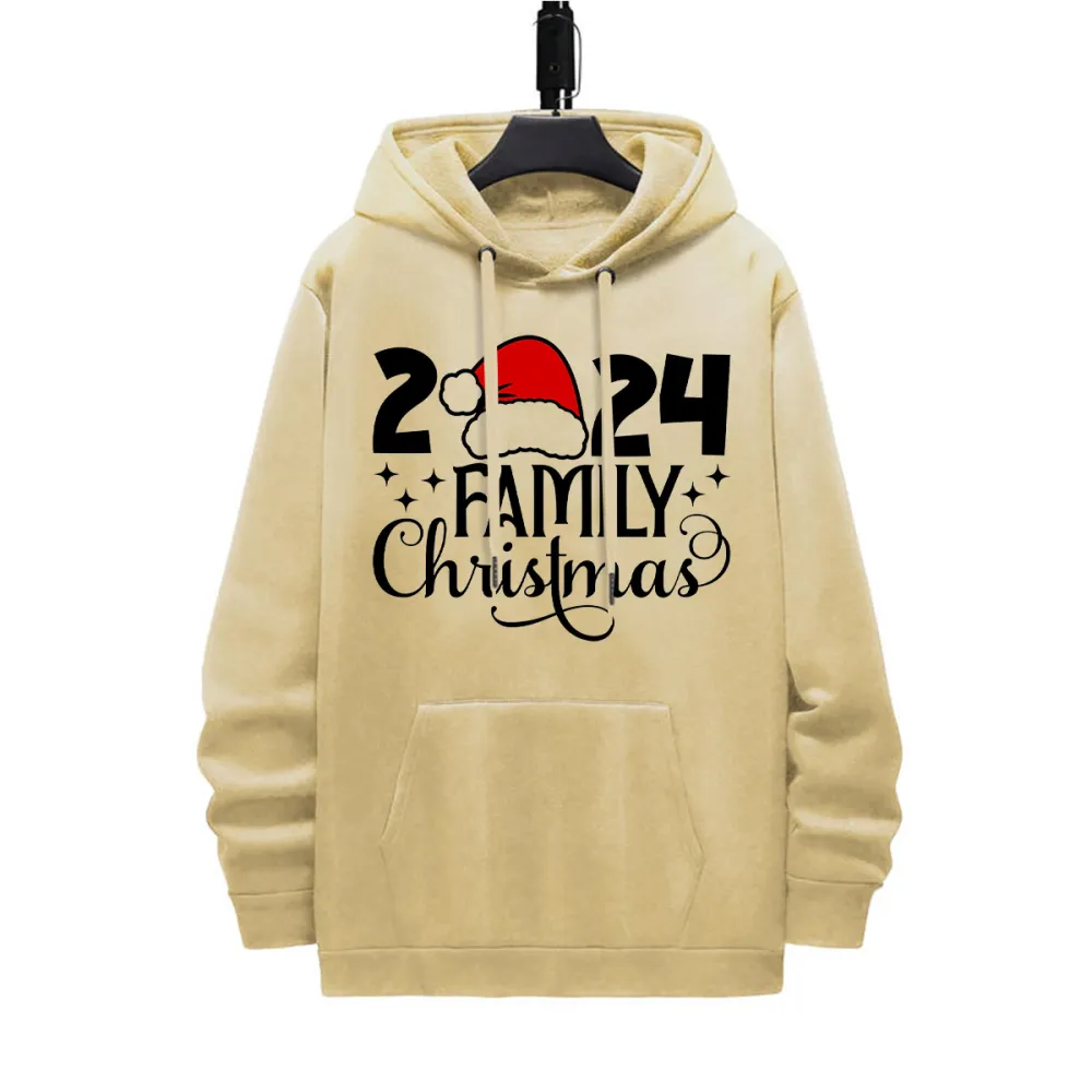 2024 FAMILY CHRISTMAS PATTERN PRINTED HOODIE