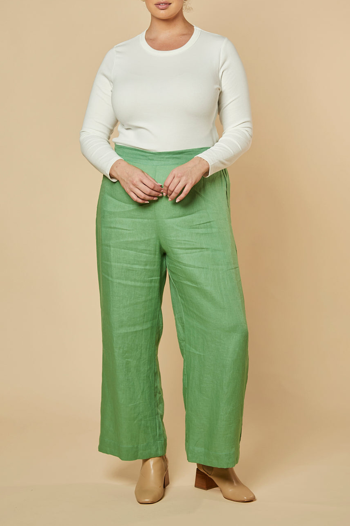 Camille Wide Leg Pant in Jadesheen