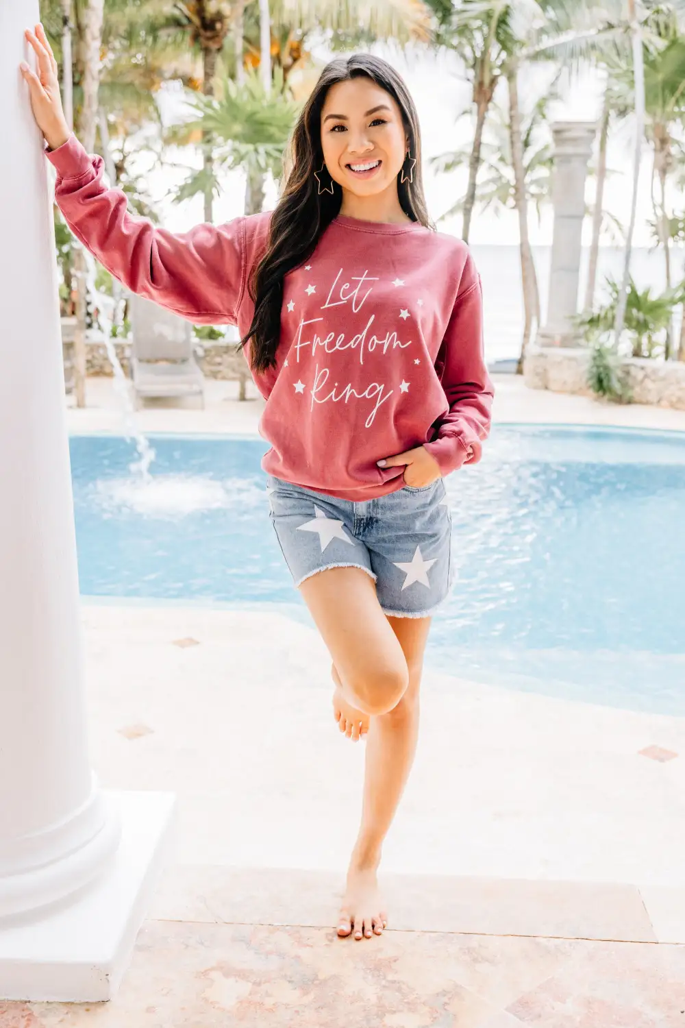 Comfort Colors: Let Freedom Ring Red Graphic Sweatshirt