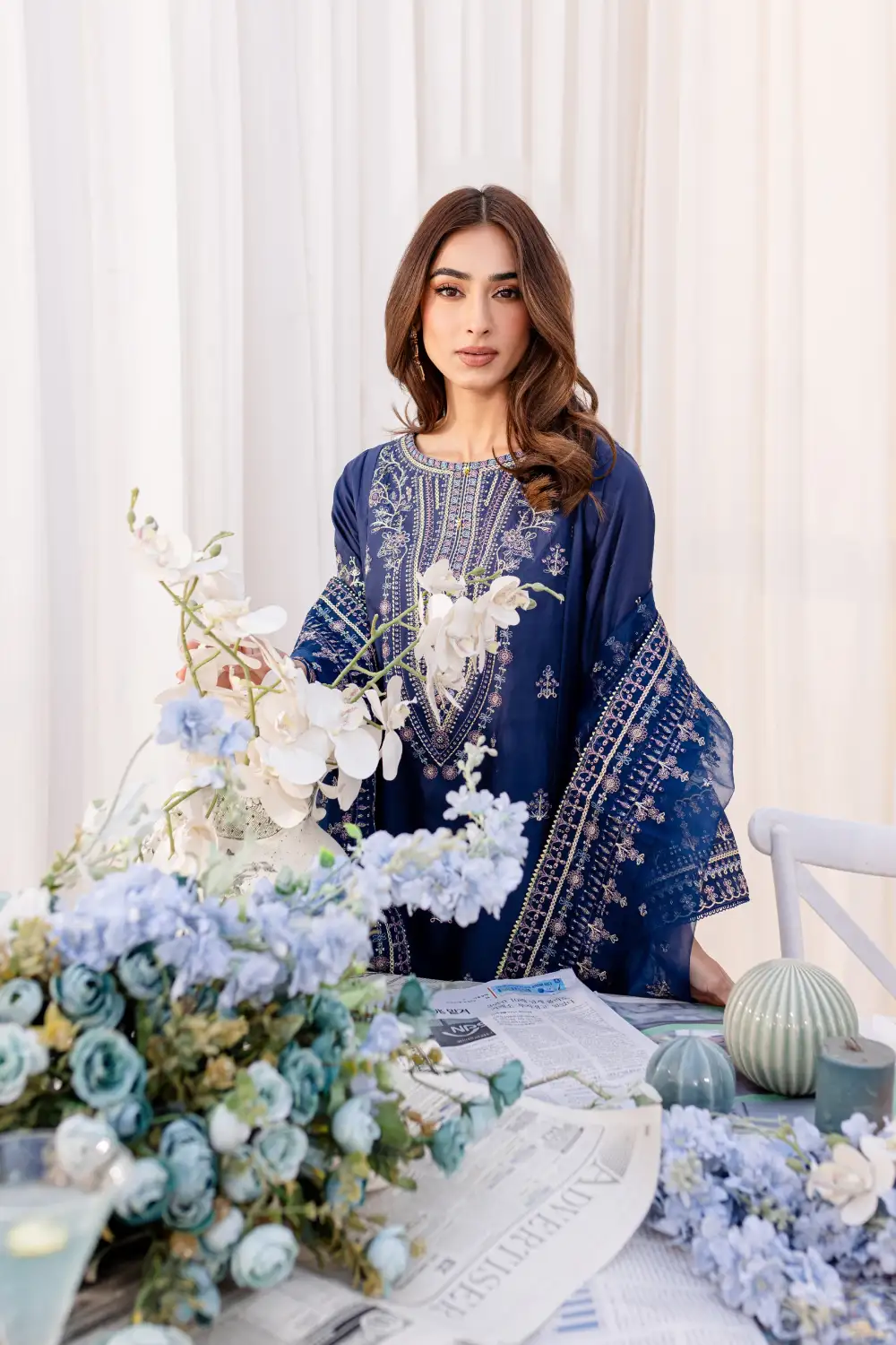 Serra 3Pc - Embroidered Lawn Dress