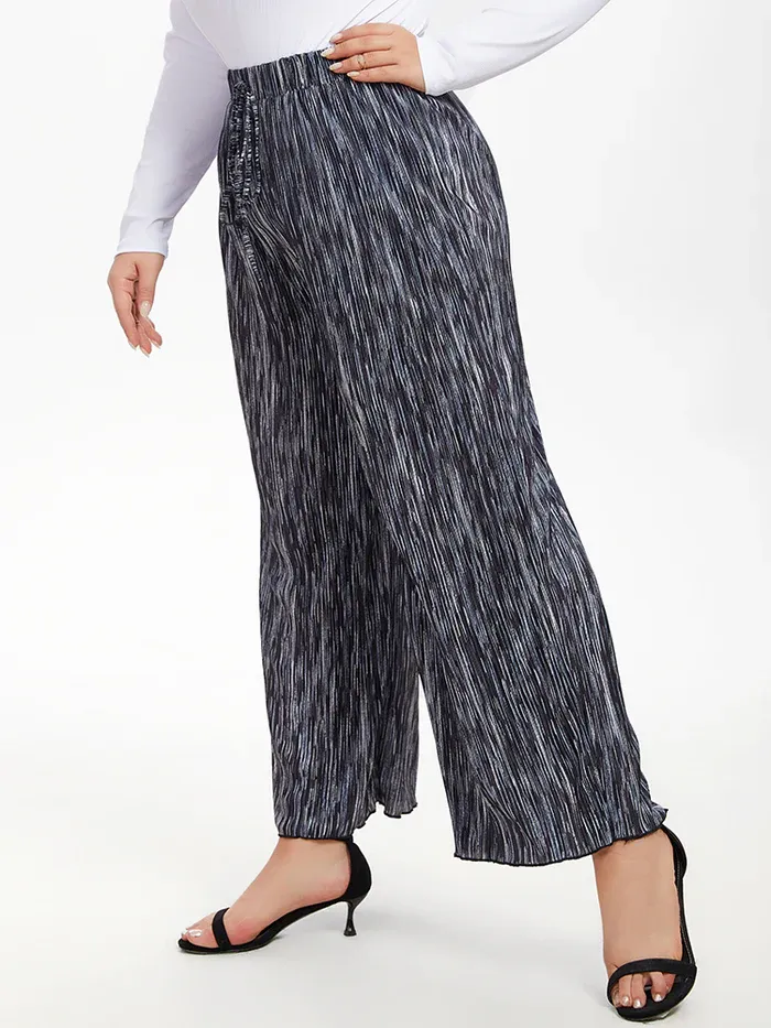 Drawstring Waist Wide Leg Pants