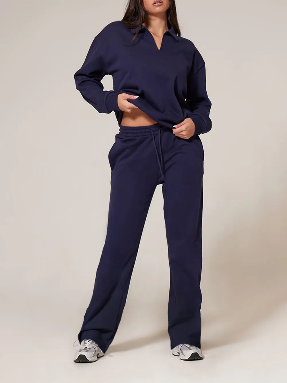 Navy Premium Wide Leg Sweat Sweatpants