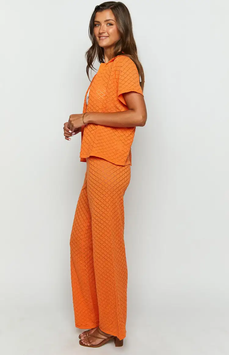 Zaida Orange Knit Pants