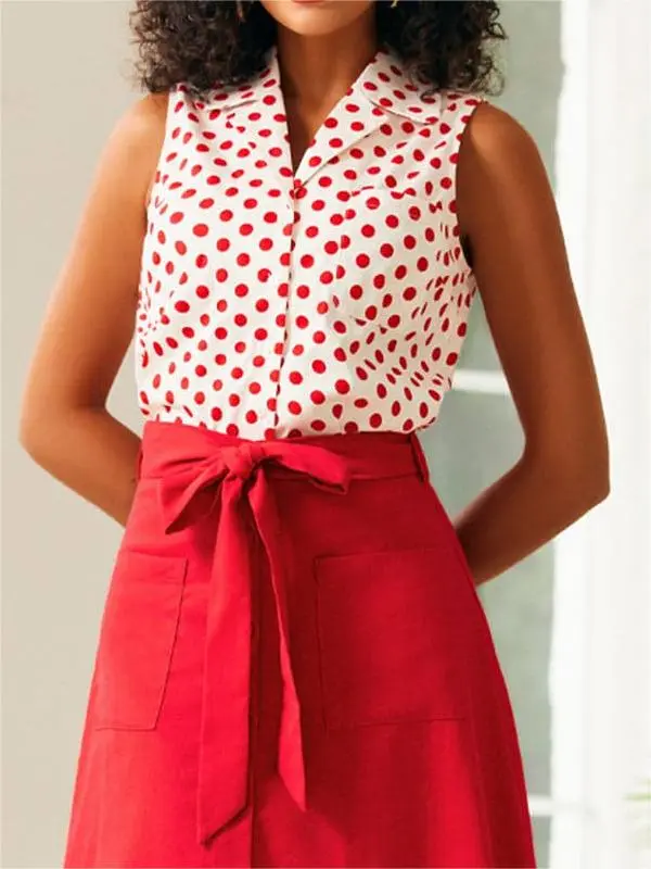 Polka Dots Printed Casual Tops