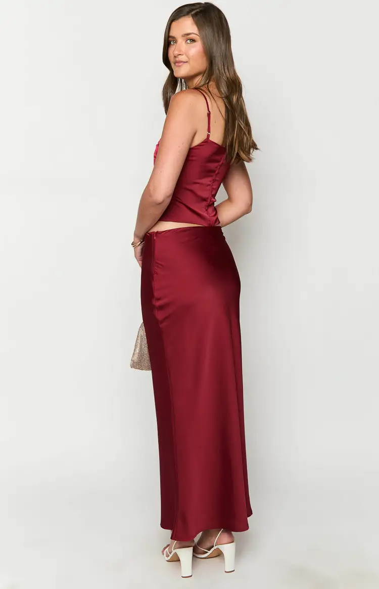 Ryland Burgundy Maxi Skirt